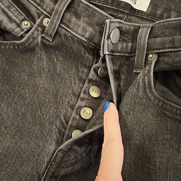 Reformation Serena high skinny crop in faded black destroyed size 25! - Picture 8 of 12